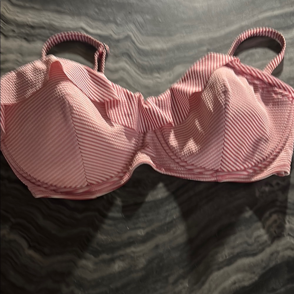 Time & Tru Striped Pink swim top